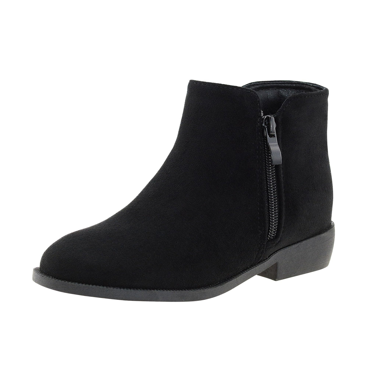 LseLom Girls Ankle Boots Low Heel Side Zipper Fall Winter Booties Outdoor Shoes for Little Kids/Big Kids