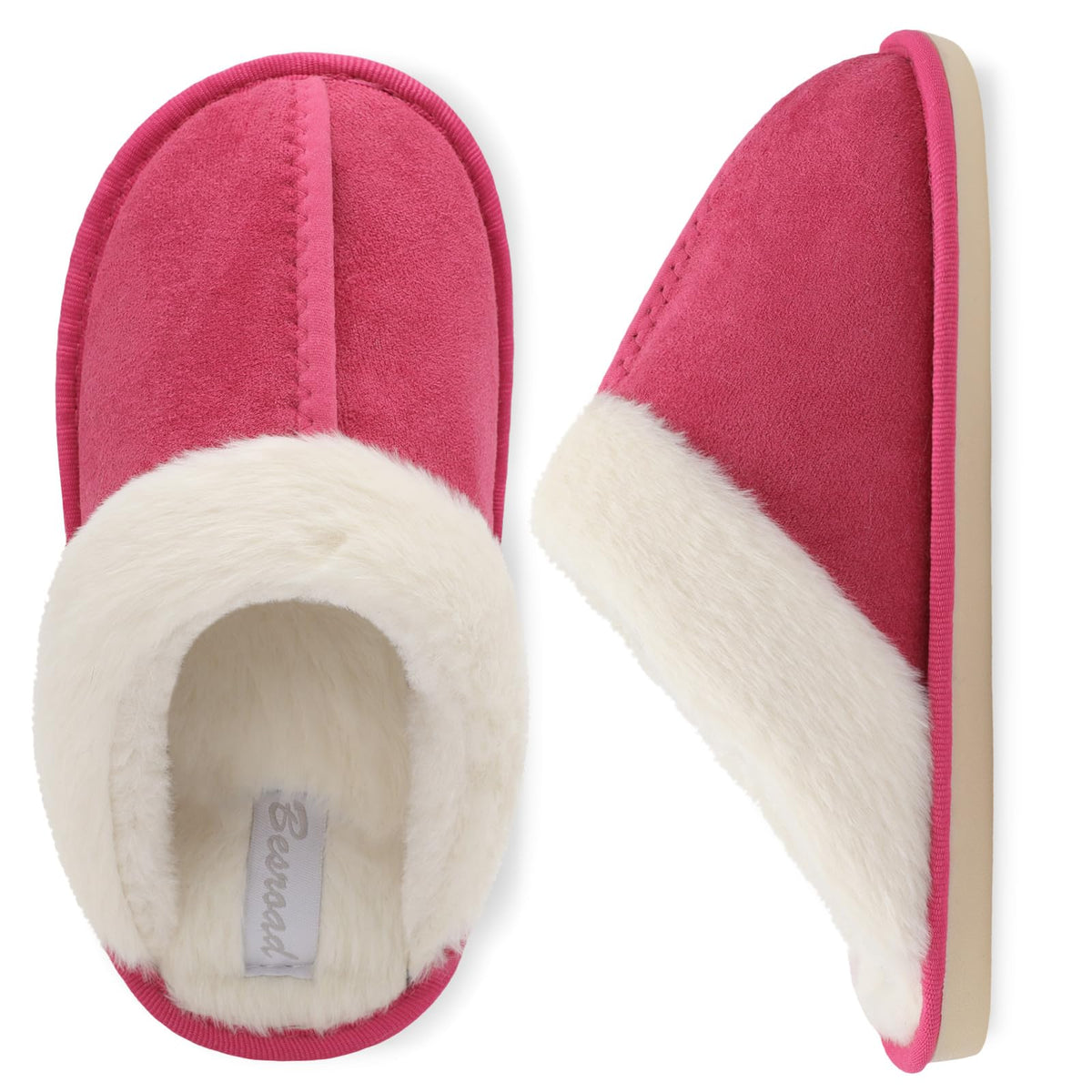 Besroad Kids Slippers Girls Boys Fuzzy House Slippers Warm Memory Foam House Shoes Soft Plush Bedroom Slippers Slides Indoor Outdoor