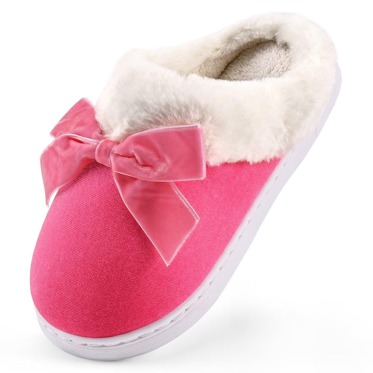 IceUnicorn Girls Slippers Cute Bow Kids Warm House Shoes