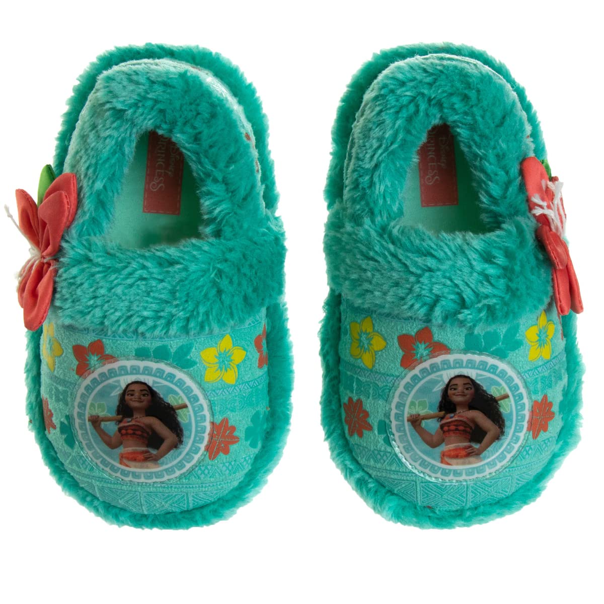 Disney Girls' Moana Slippers - Princess Moana Plush Fuzzy Slippers (Toddler/Little Girl)