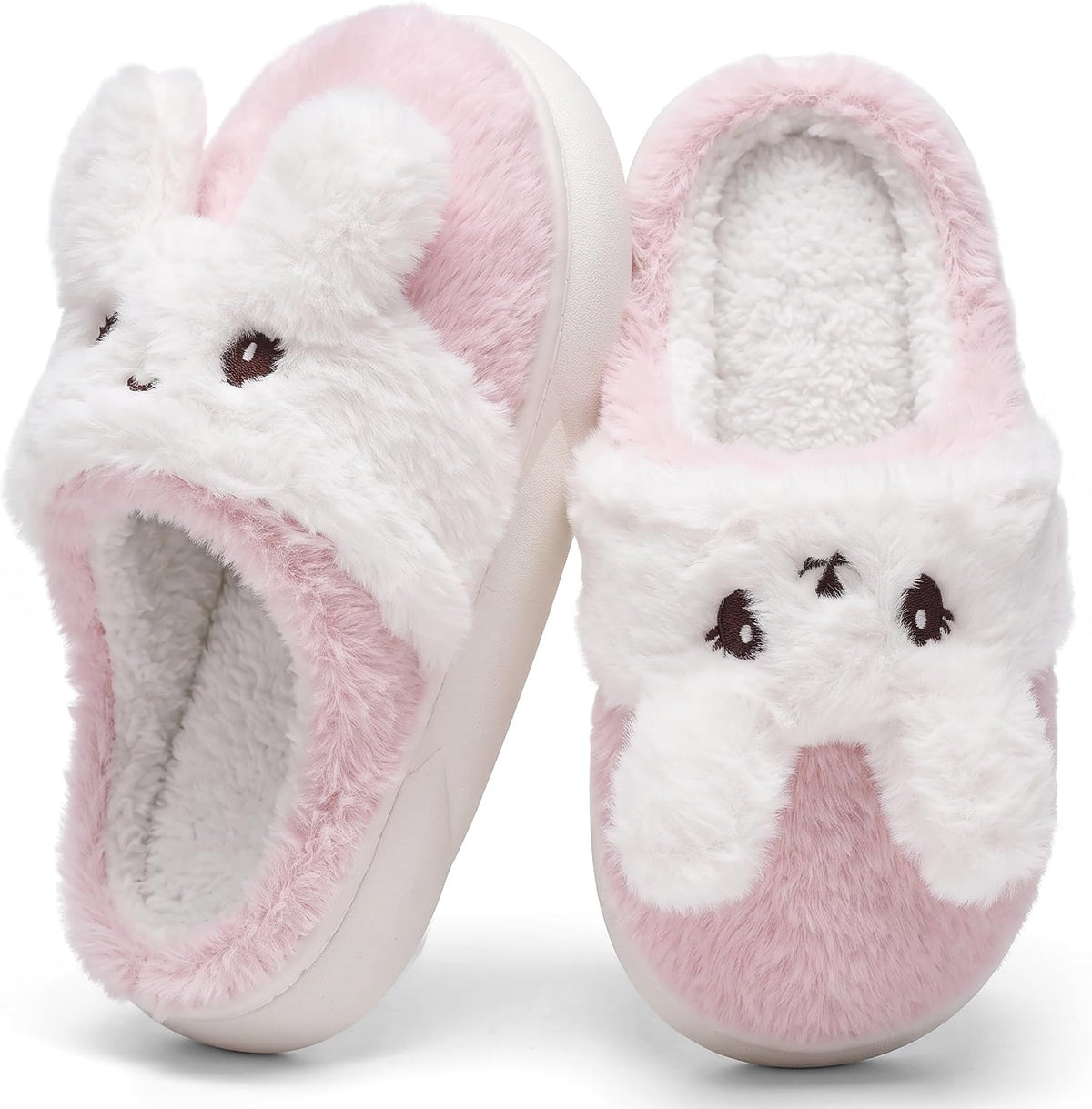 Kids Toddler Bunny Slippers Girls Boys Fuzzy Plush House Slippers Indoor Shoes Warm Memory Foam Soft Bedroom Slides