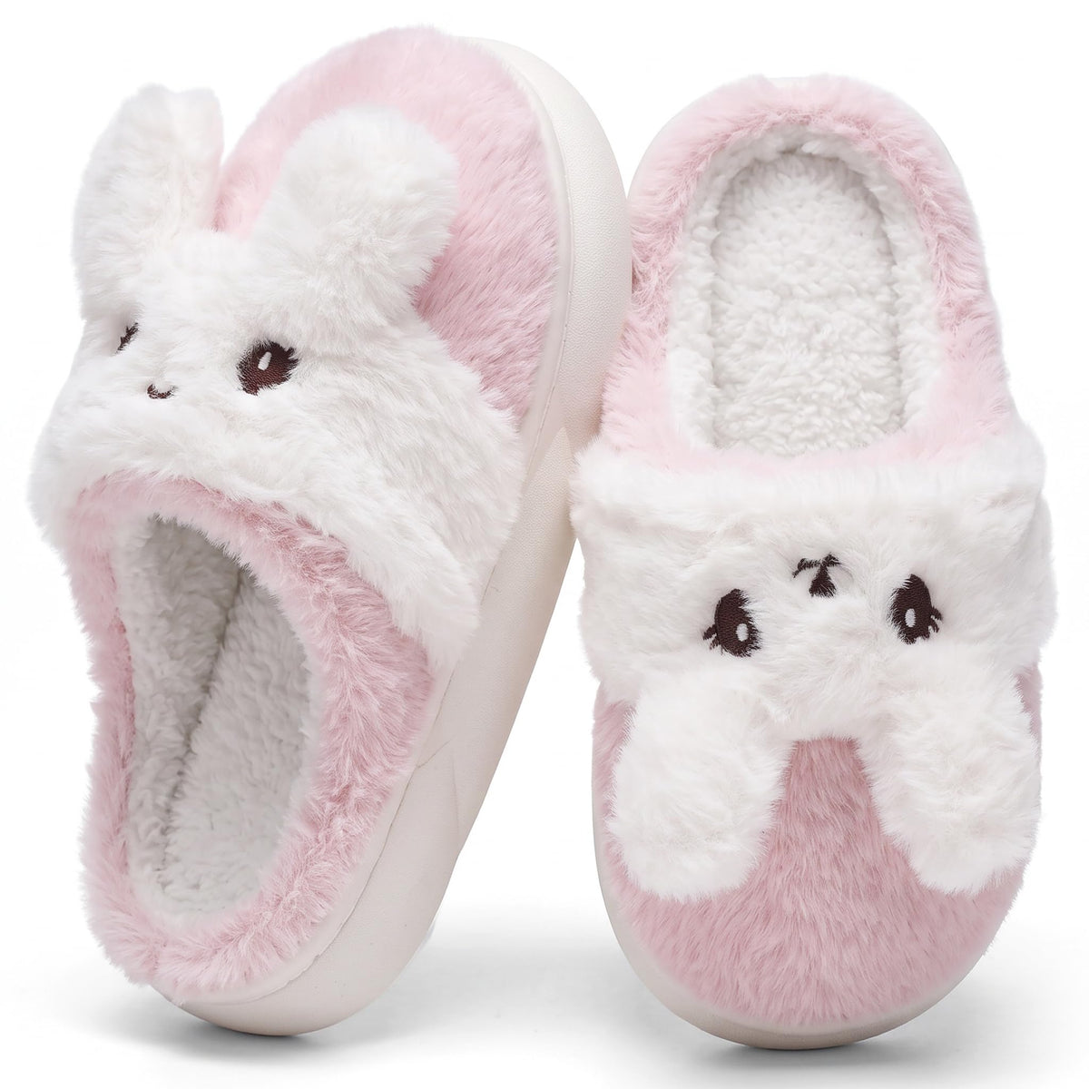 Kids Toddler Bunny Slippers Girls Boys Fuzzy Plush House Slippers Indoor Shoes Warm Memory Foam Soft Bedroom Slides