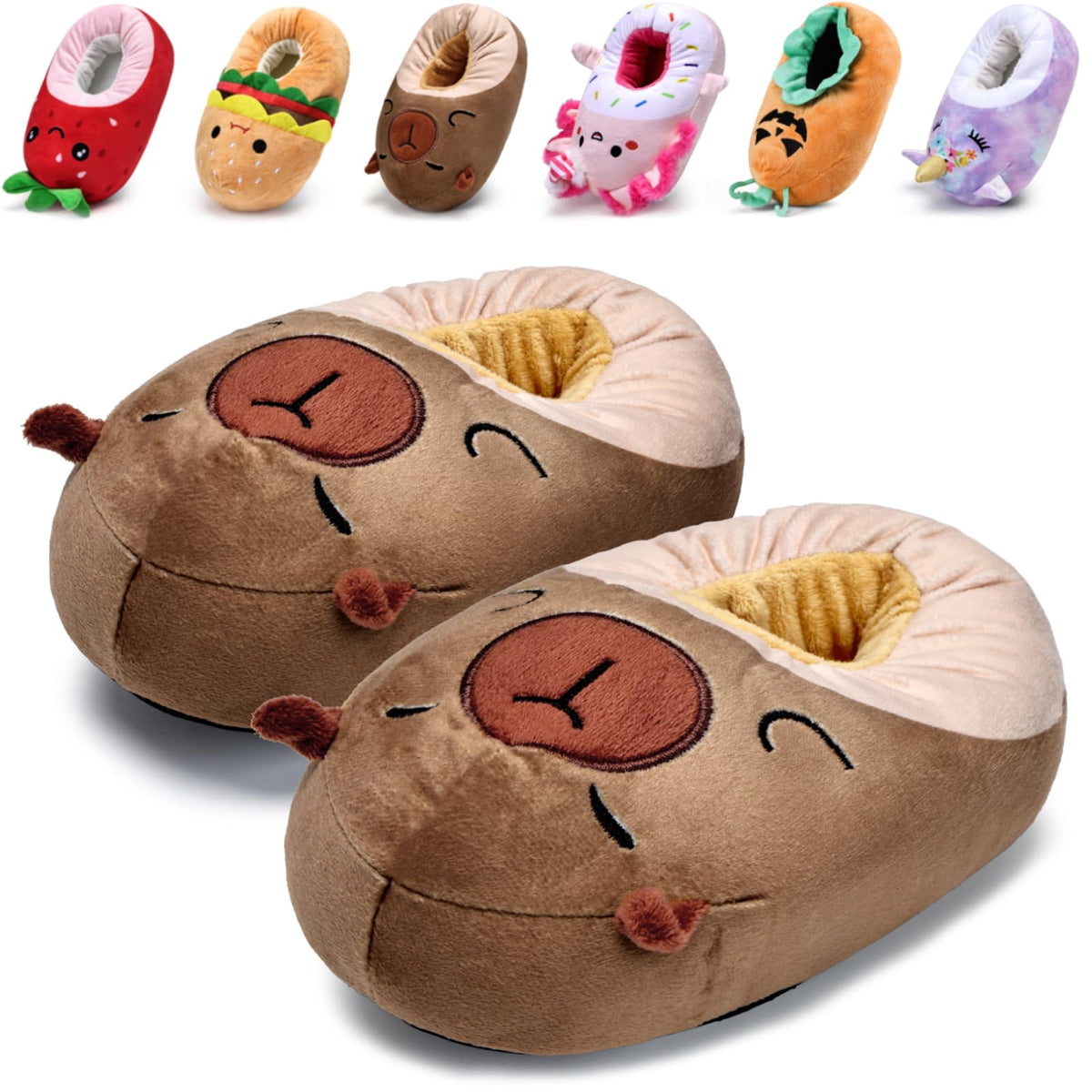 IceUnicorn Toddler Cute Animal Slippers Kids Christmas Plush Warm House Shoes Girls Boys Bedroom Indoor Washable Slipper