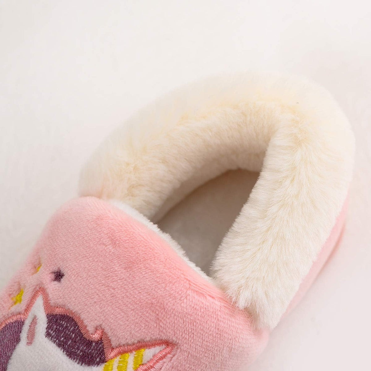 Ainikas Toddler Boys Girls Slippers Fluffy Little Kids House Slippers Warm Fur Cute Animal Home Slipper