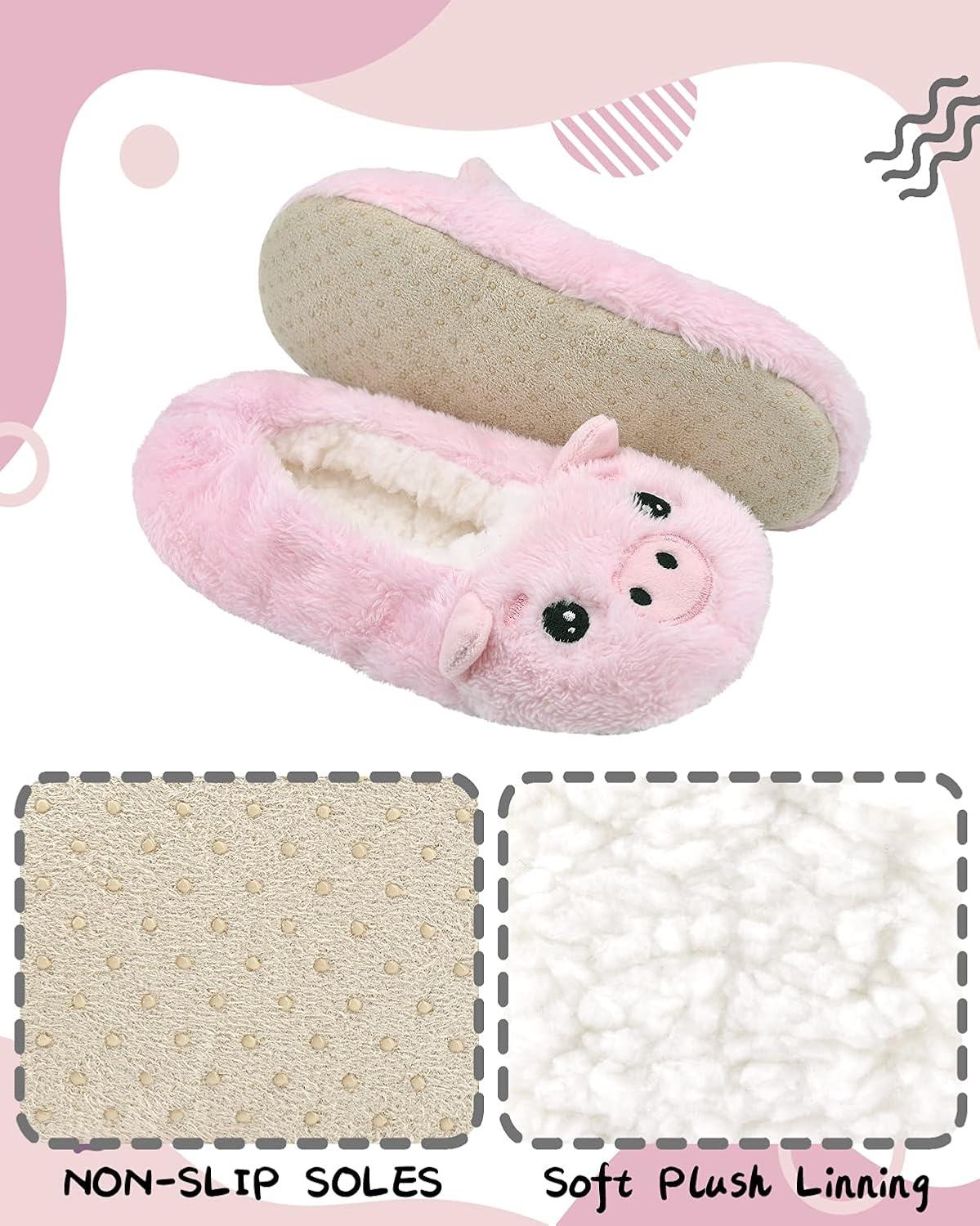 DICUIRD Kids Animal Fleece Slipper Socks Warm Fuzzy Indoor Bedroom Shoes