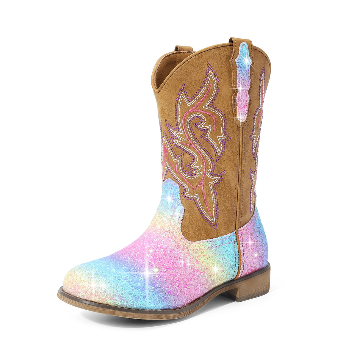 DREAM PAIRS Girls Cowboy Cowgirl Boots
