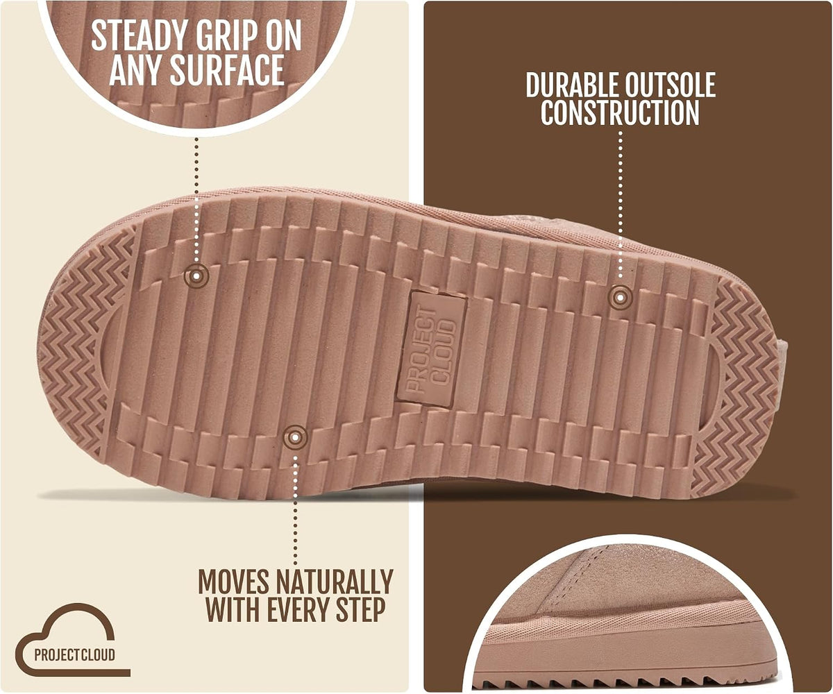 Project Cloud 100% Genuine Leather Slippers for Kids - Slip On Slippers