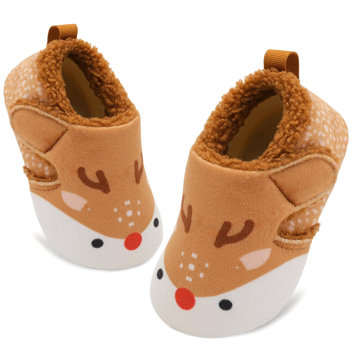 JOINFREE Toddler Slippers Boys Girls Adjustable House Shoes Barefoot Sock Shoes with Rubber Sole Baby Comfort Warm Indoor Outdoor Walking Shoe
