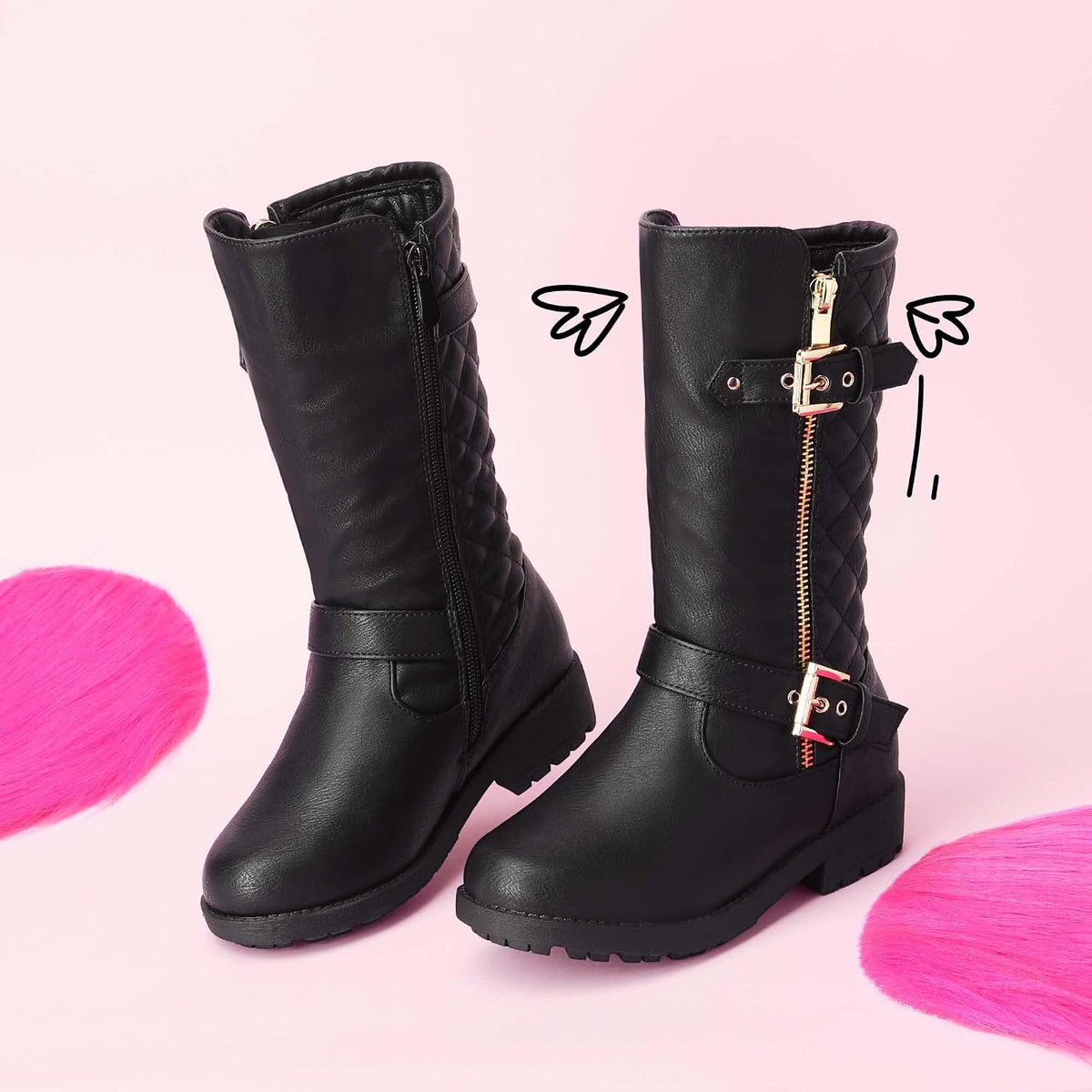 DREAM PAIRS Girls Riding Knee High Boots