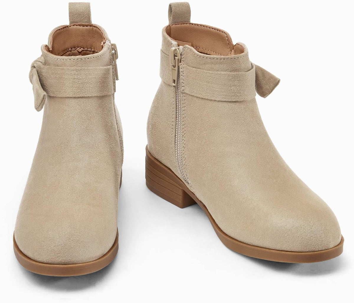Coutgo Girls Toddler Bow knot Ankle Boots Low Chunky Heel Side Zipper Cute Dress Booties Little Big Kid