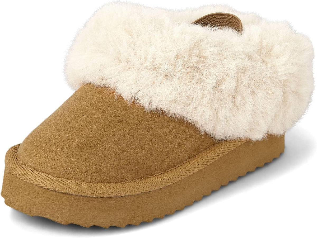 The Children's Place Baby Girls' Faux Fur Lined Platform Slippers