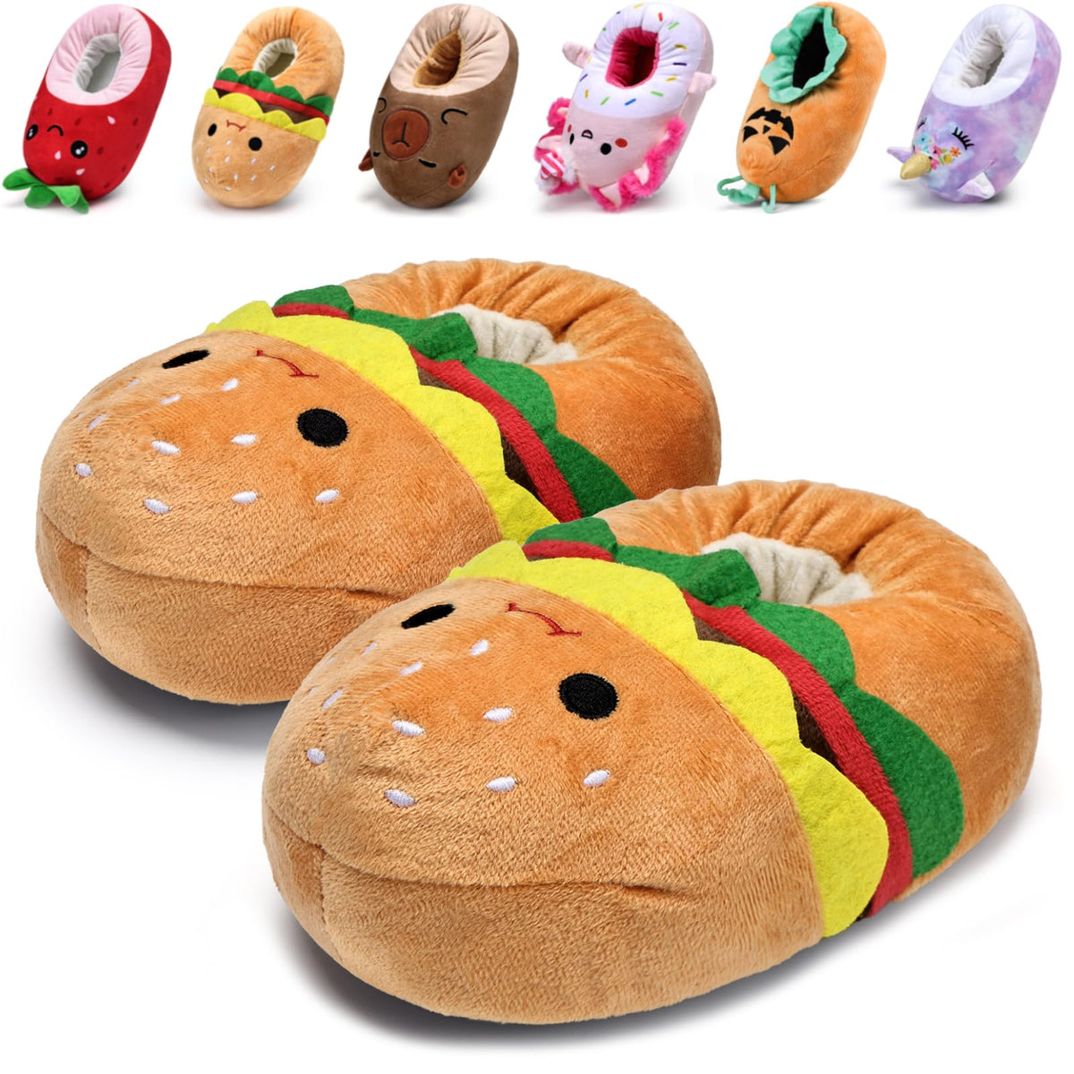 IceUnicorn Toddler Cute Animal Slippers Kids Christmas Plush Warm House Shoes Girls Boys Bedroom Indoor Washable Slipper
