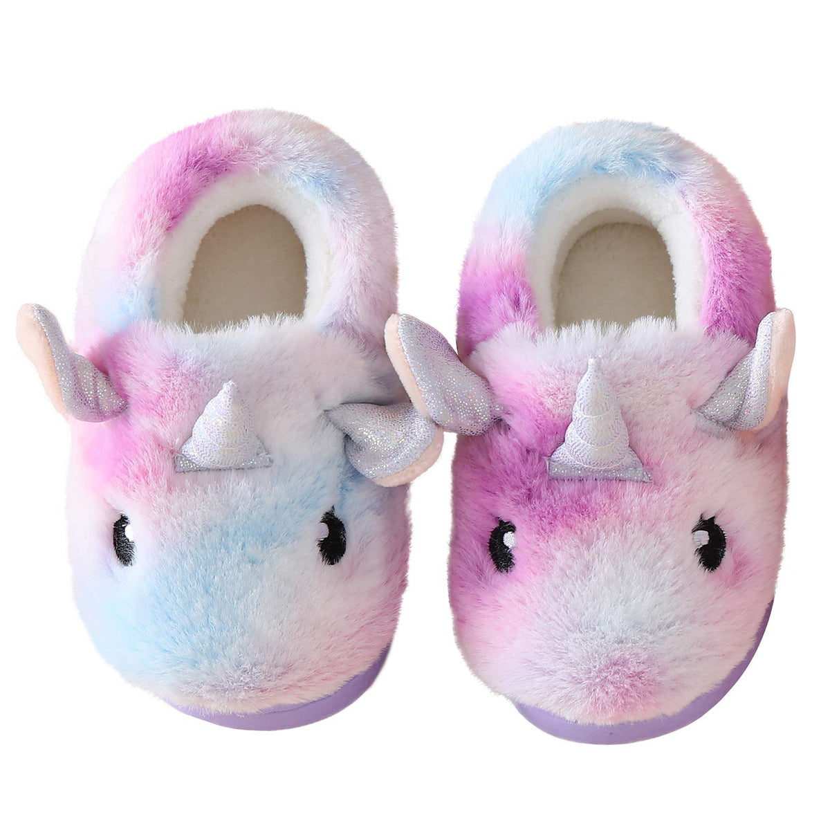 Ainikas Girls Plush House Slippers Toddler Kids Fuzzy Slippers