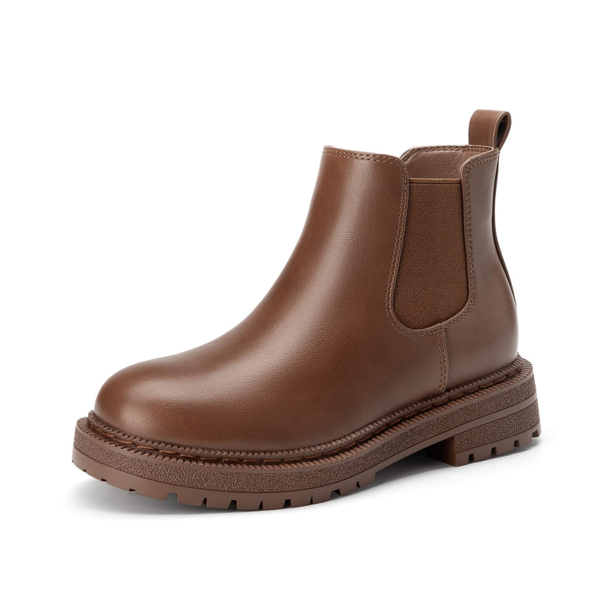 Rihero Girls Ankle Boots Kids Slip On Lug Sole Chelsea Booties with Zipper