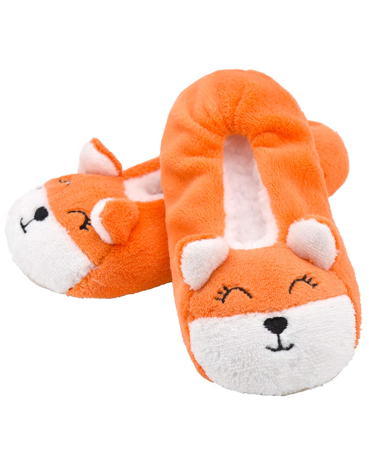 DICUIRD Kids Animal Fleece Slipper Socks Warm Fuzzy Indoor Bedroom Shoes