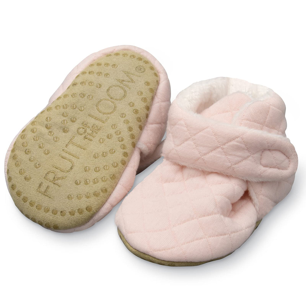 Fruit of the Loom Cozy Thermal Wrap Booties with Non-slip Grips for Baby Girls, Boys, Unisex -