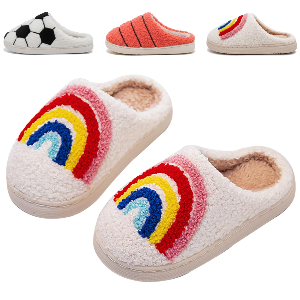 Kids Slippers Boys Girls Warm Winter House Slippers Fuzzy Soft Plush Bedroom Non-Slip Memory Foam Home Shoes