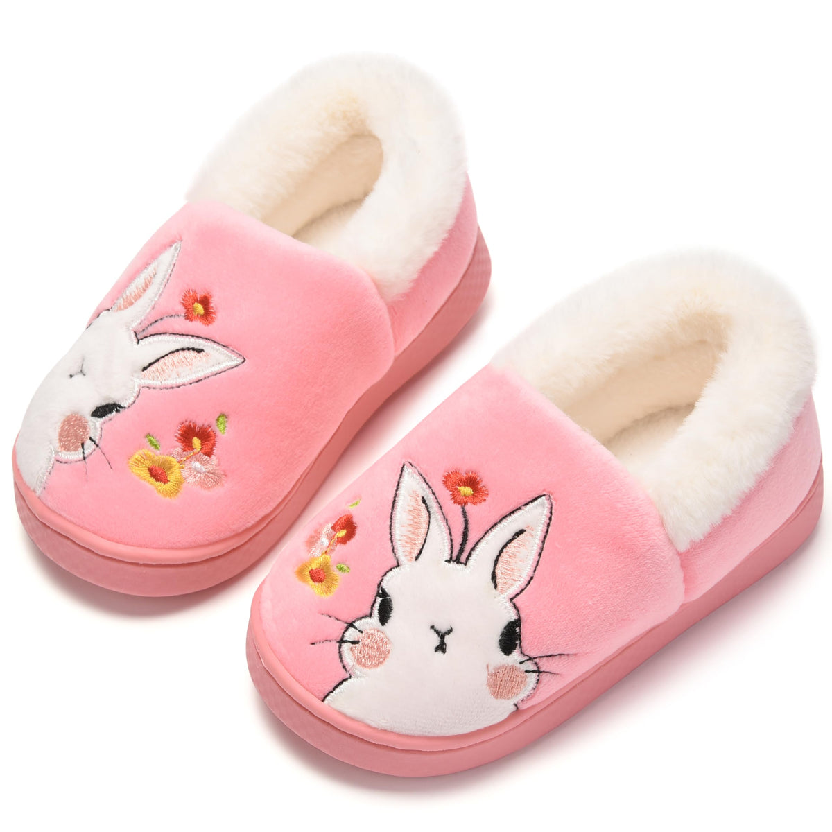 Ainikas Toddler Boys Girls Slippers Fluffy Little Kids House Slippers Warm Fur Cute Animal Home Slipper