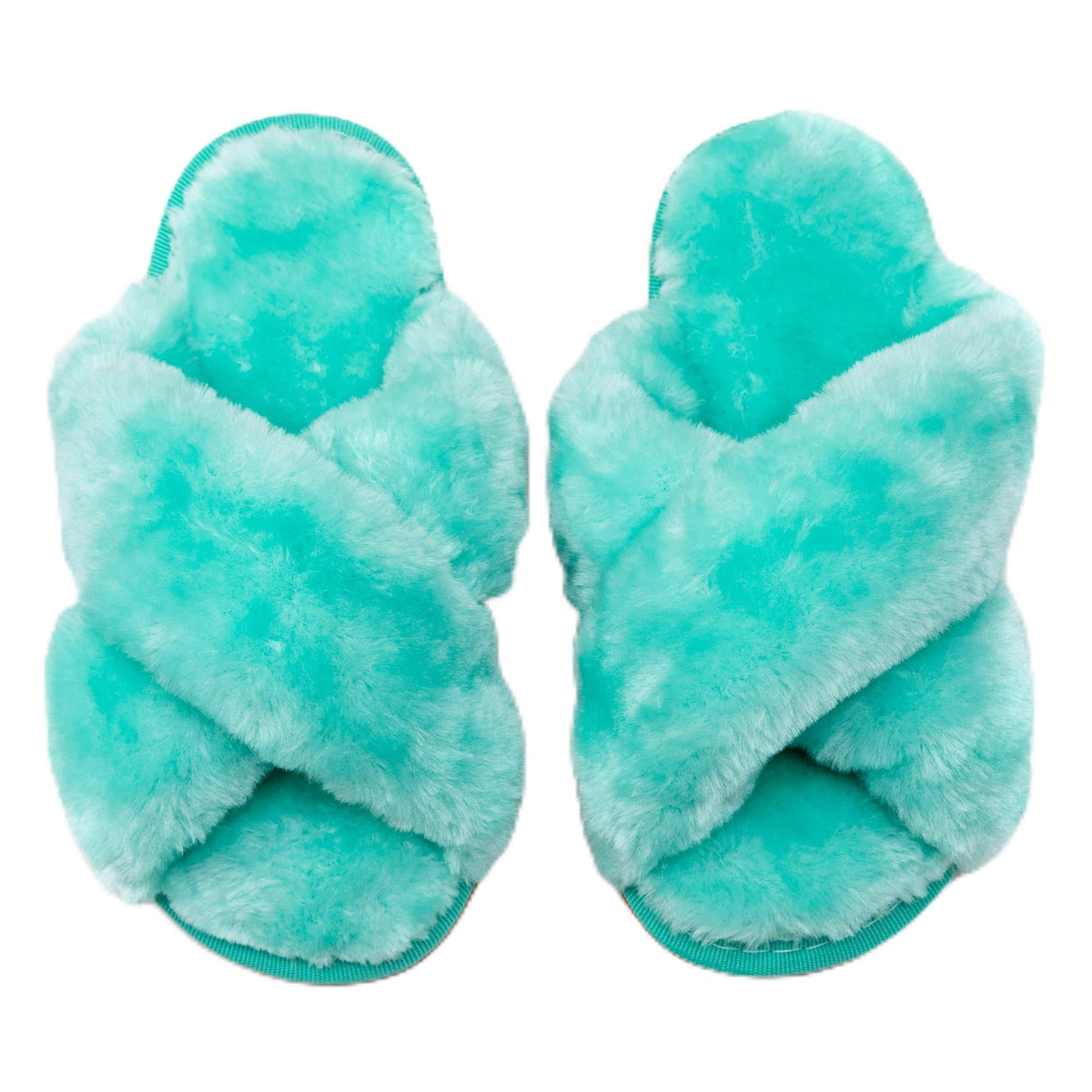 Enteer Girls Fluffy Slippers Memory Foam Soft Plush Cross Band House Shoes Indoor Outdoor Slip On