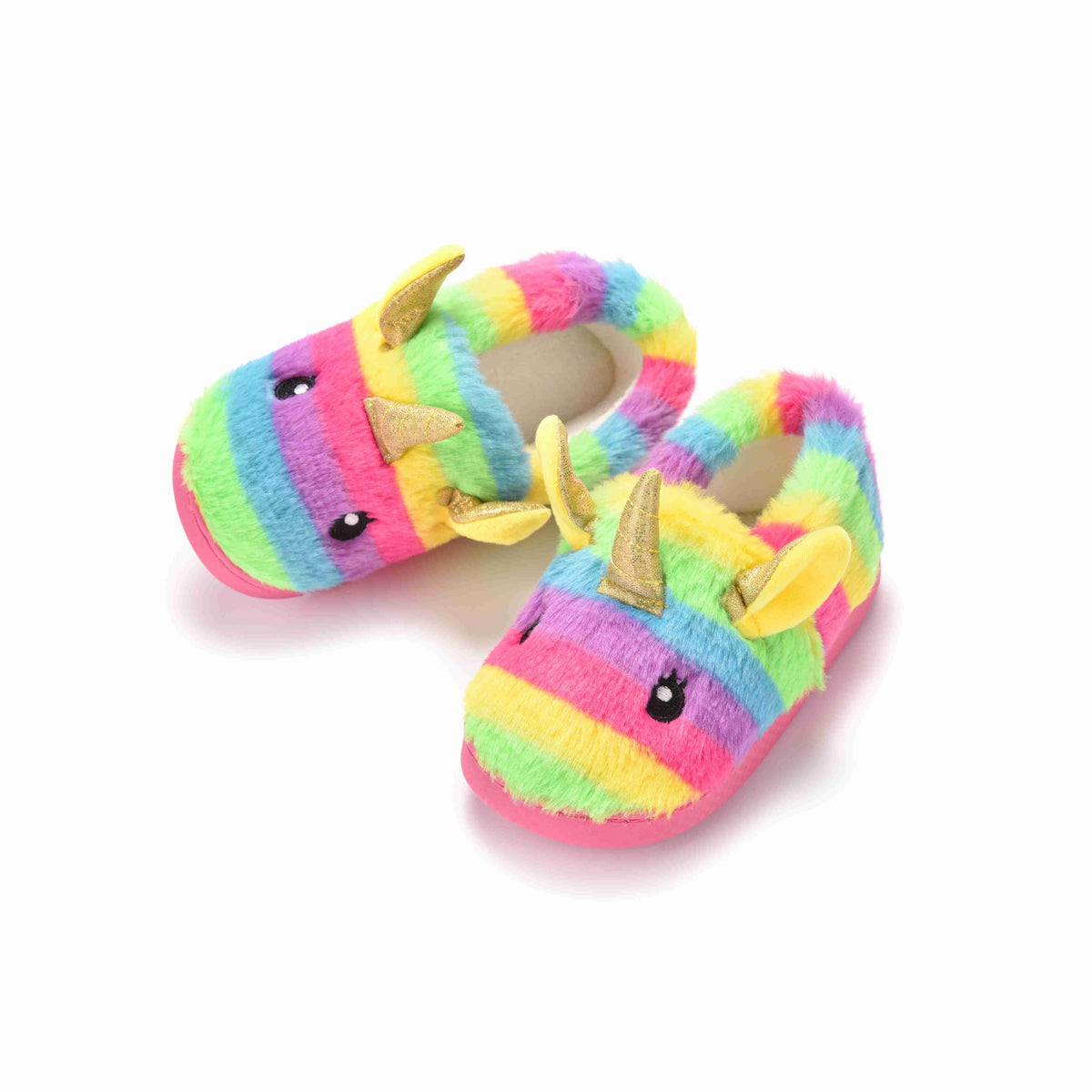 Toddler Slippers Girls Soft Plush House Shoes with Non-Slip Sole Cute Cozy Little Kids Indoor Slippers