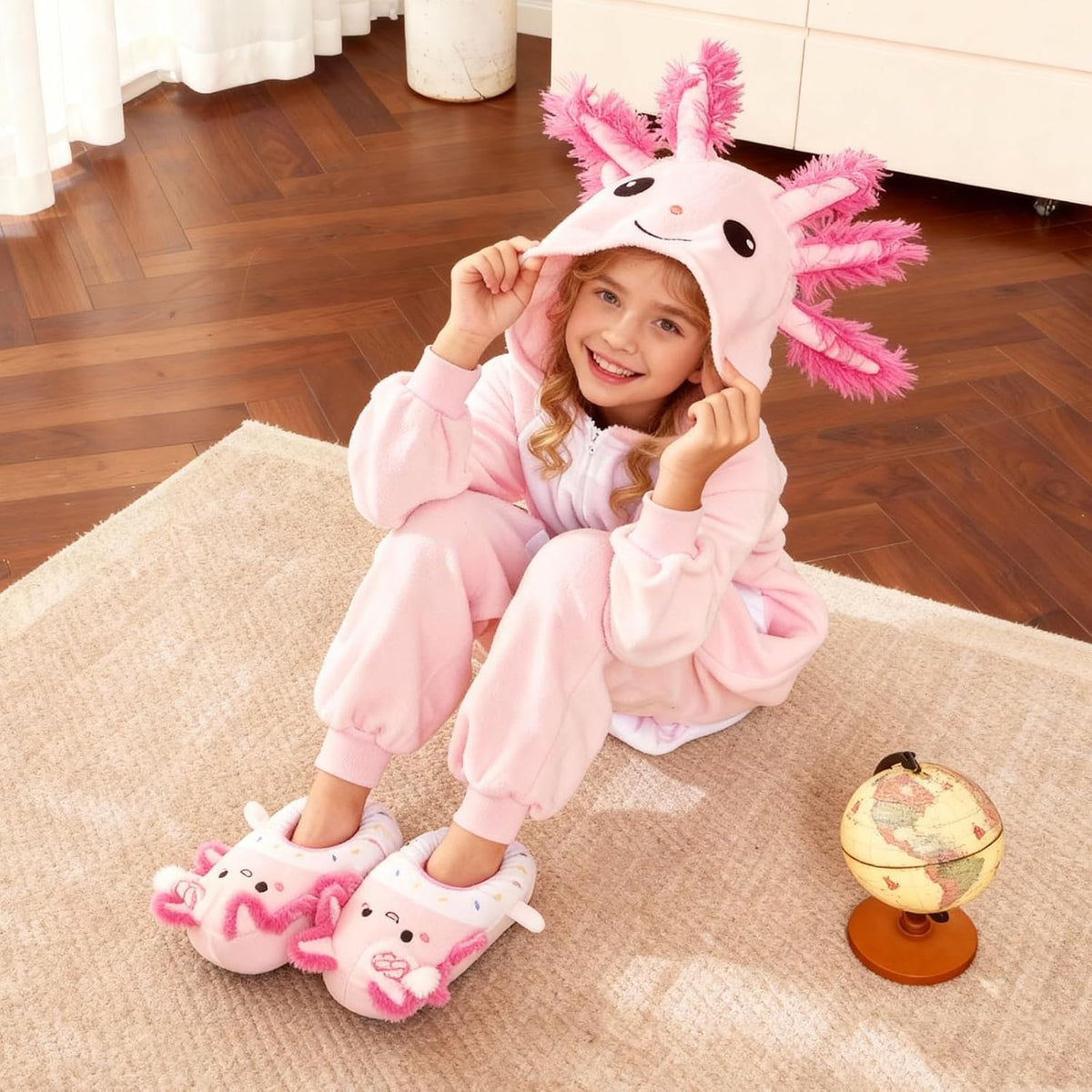 IceUnicorn Toddler Cute Animal Slippers Kids Christmas Plush Warm House Shoes Girls Boys Bedroom Indoor Washable Slipper