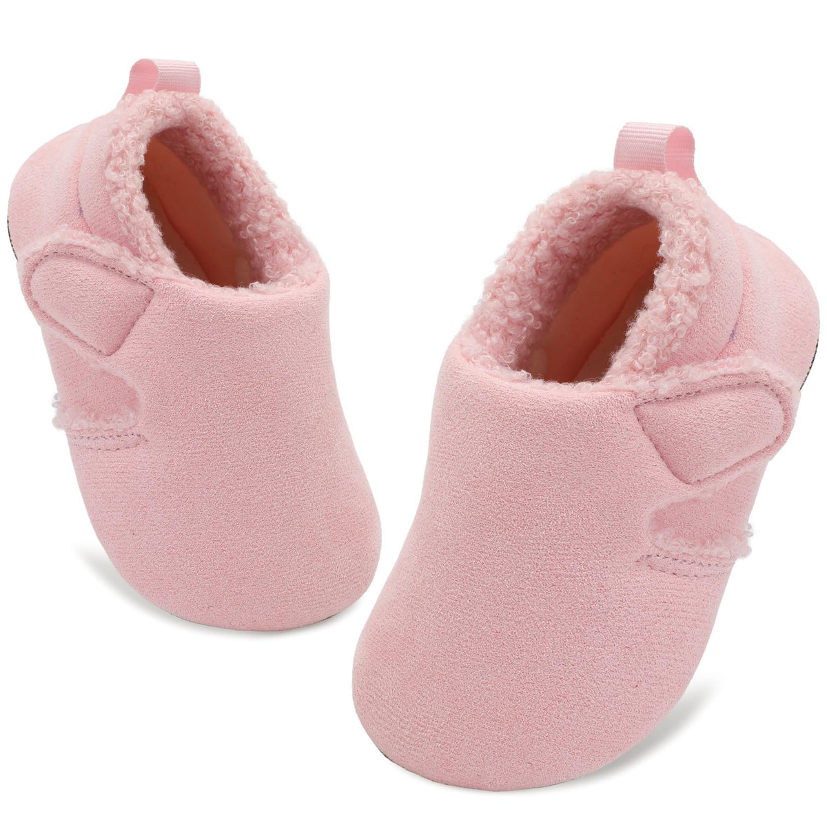 JOINFREE Toddler Slippers Boys Girls Adjustable House Shoes Barefoot Sock Shoes with Rubber Sole Baby Comfort Warm Indoor Outdoor Walking Shoe