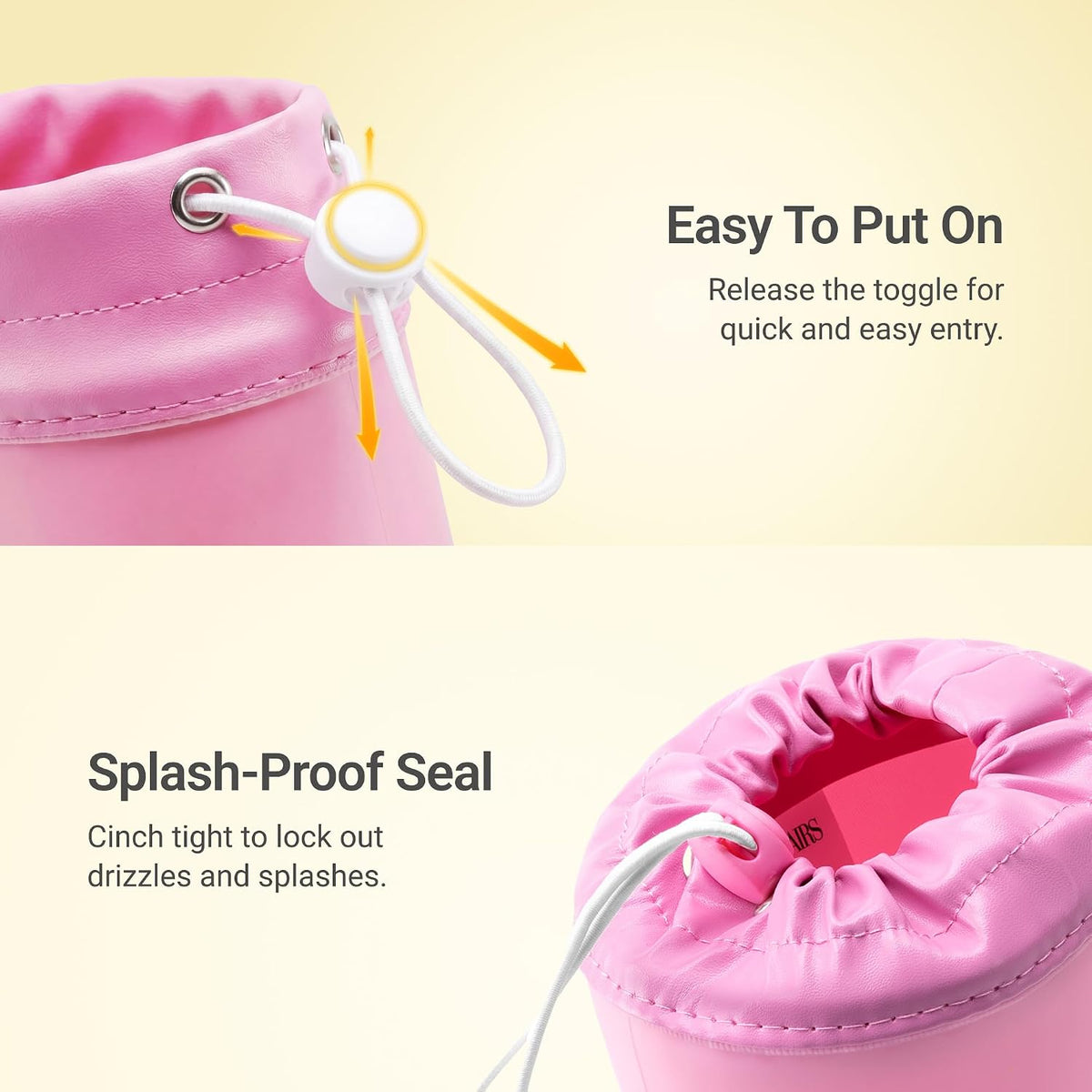 DREAM PAIRS Kids Waterproof Drawstring Rain Boots