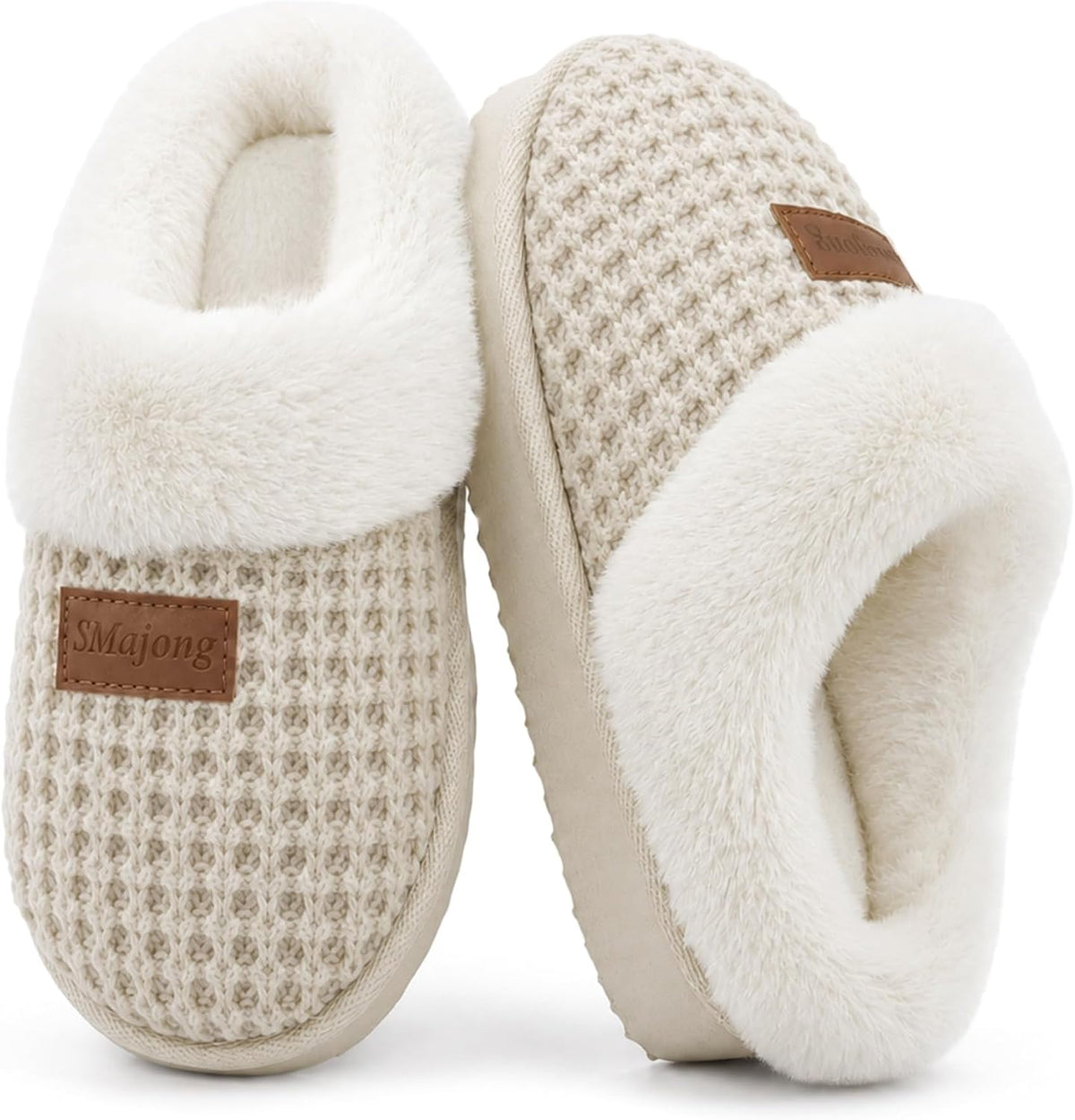 SMajong Kids Warm Fuzzy House Slippers Girls Boys Winter Slippers