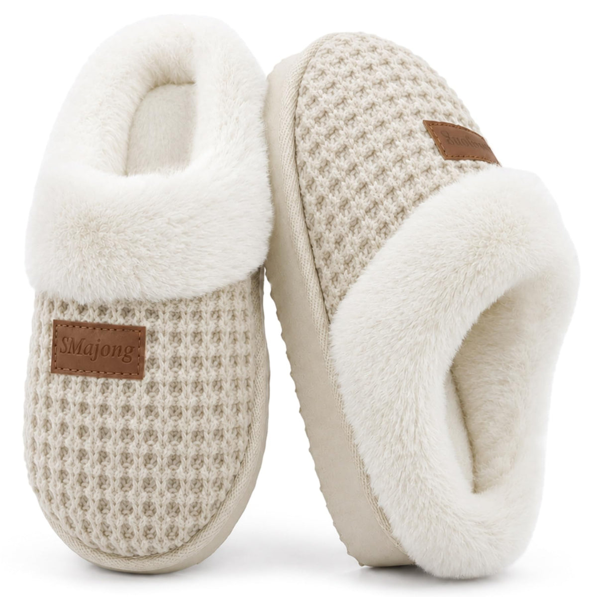 SMajong Kids Warm Fuzzy House Slippers Girls Boys Winter Slippers