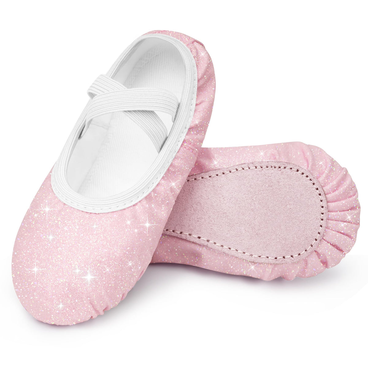 Stelle Ballet Slippers for Girls Glitter Metallic Vegan Leather