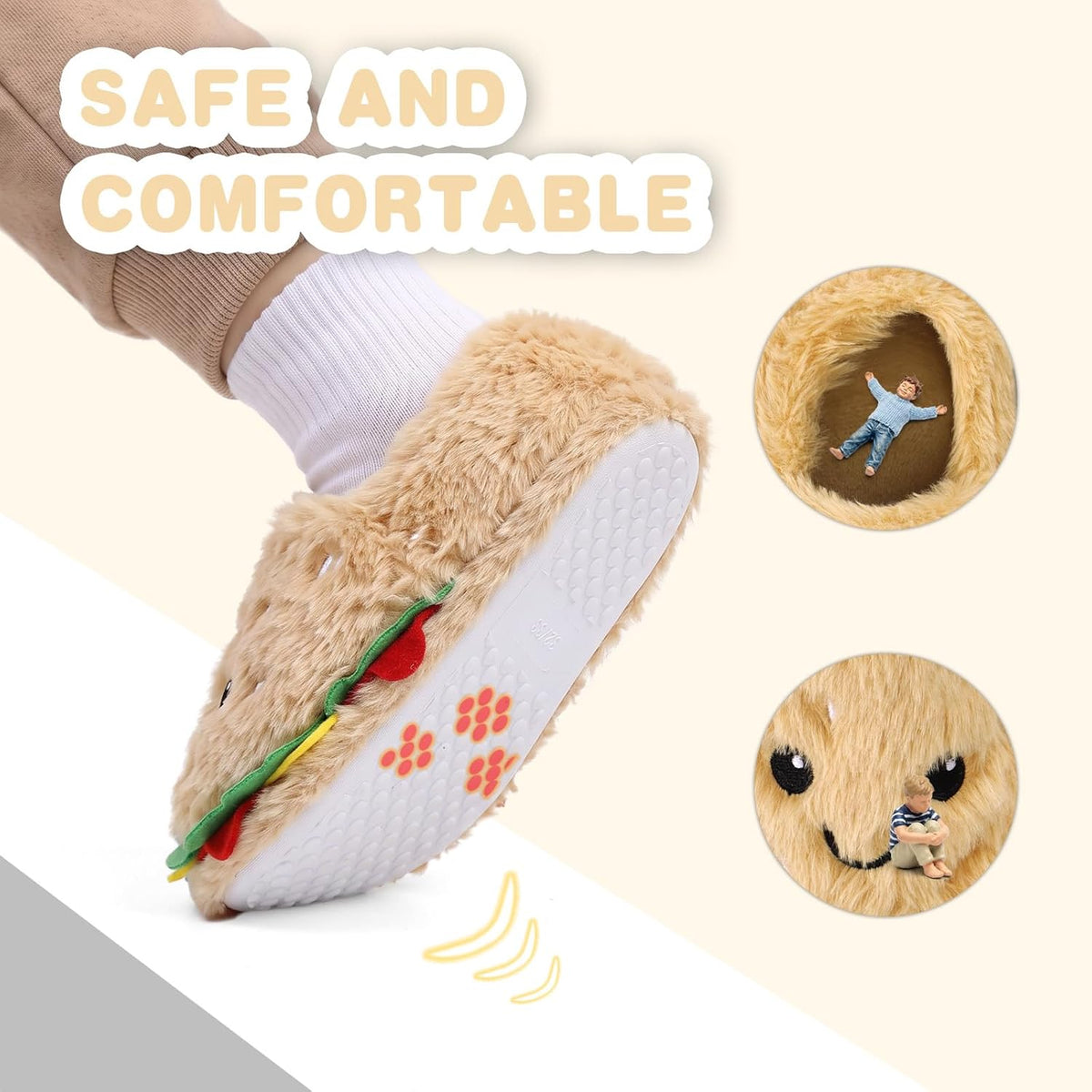 WateLves Toddler Slippers Boys Girls Full Wrapped Winter Shoes
