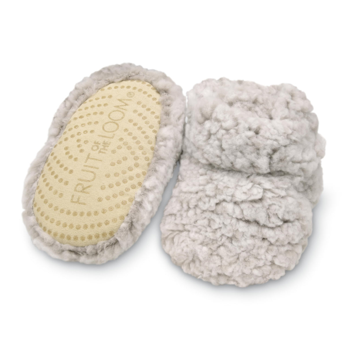 Fruit of the Loom Cozy Thermal Wrap Booties with Non-slip Grips for Baby Girls, Boys, Unisex -