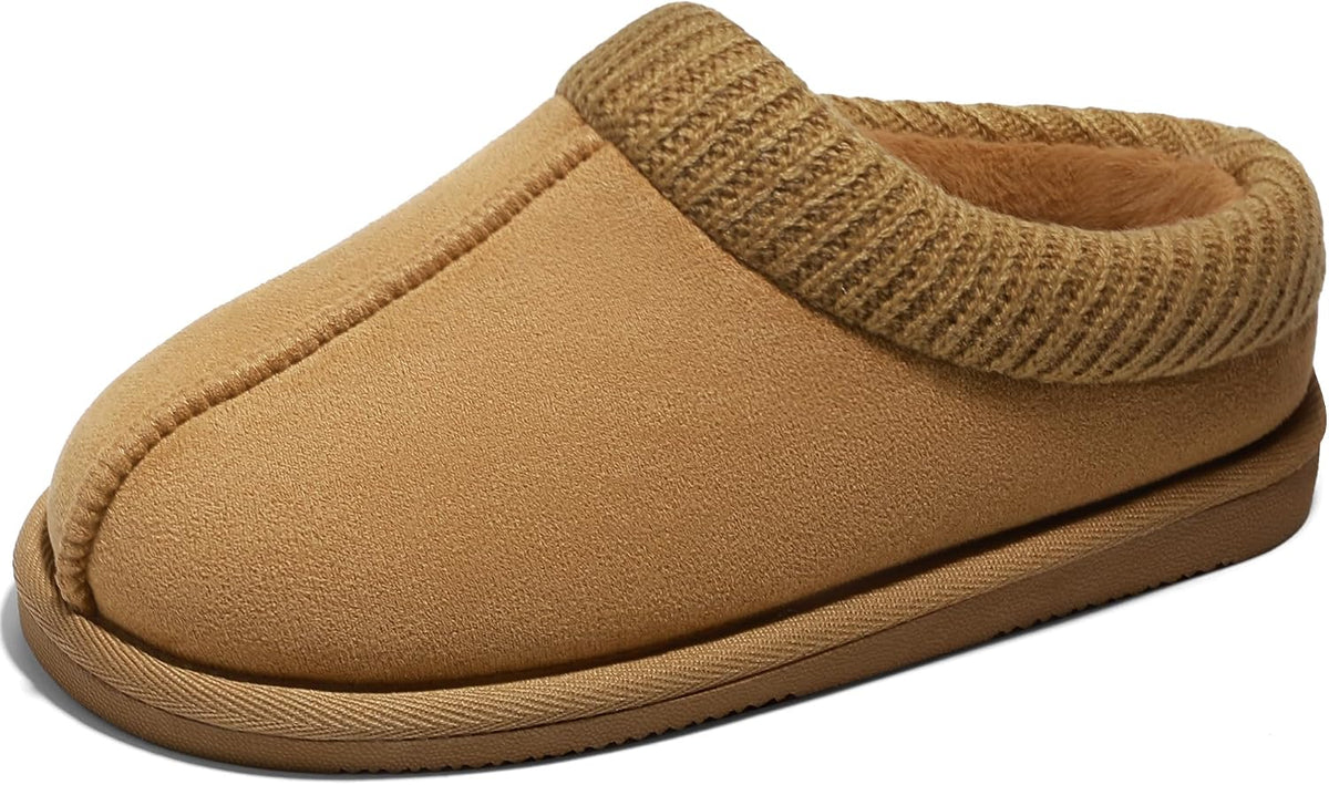 MIXIN Girls Winter Slippers Fuzzy Warm Slip-On House Shoes with Durable Sole for Indoor & Outdoor for Little/Big Kid