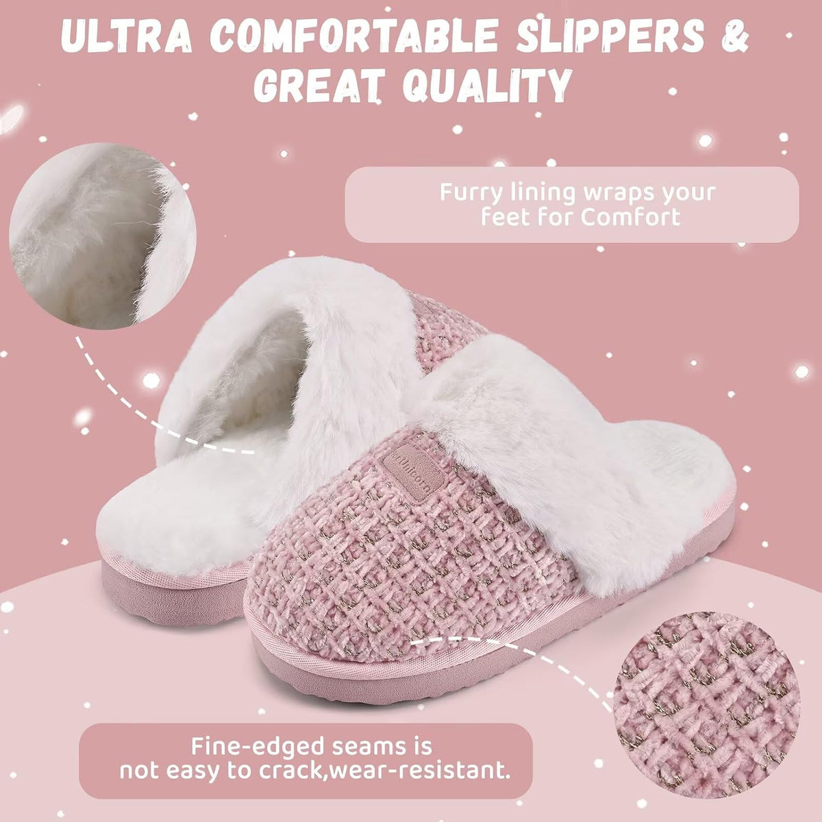 IceUnicorn Kids Slippers Girls Boys Fuzzy House Shoes Bedroom Slides
