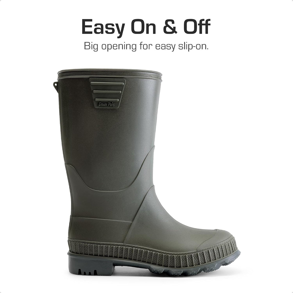 DREAM PAIRS Kids Waterproof Outdoor Rain Boots