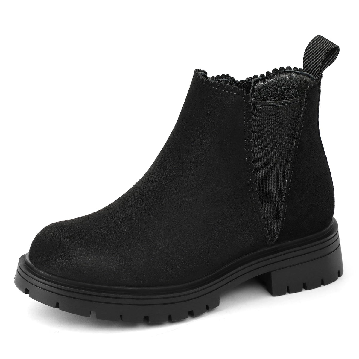 K KomForme Girls Chelsea Boots，Kids Ankle Boots with Side Zipper