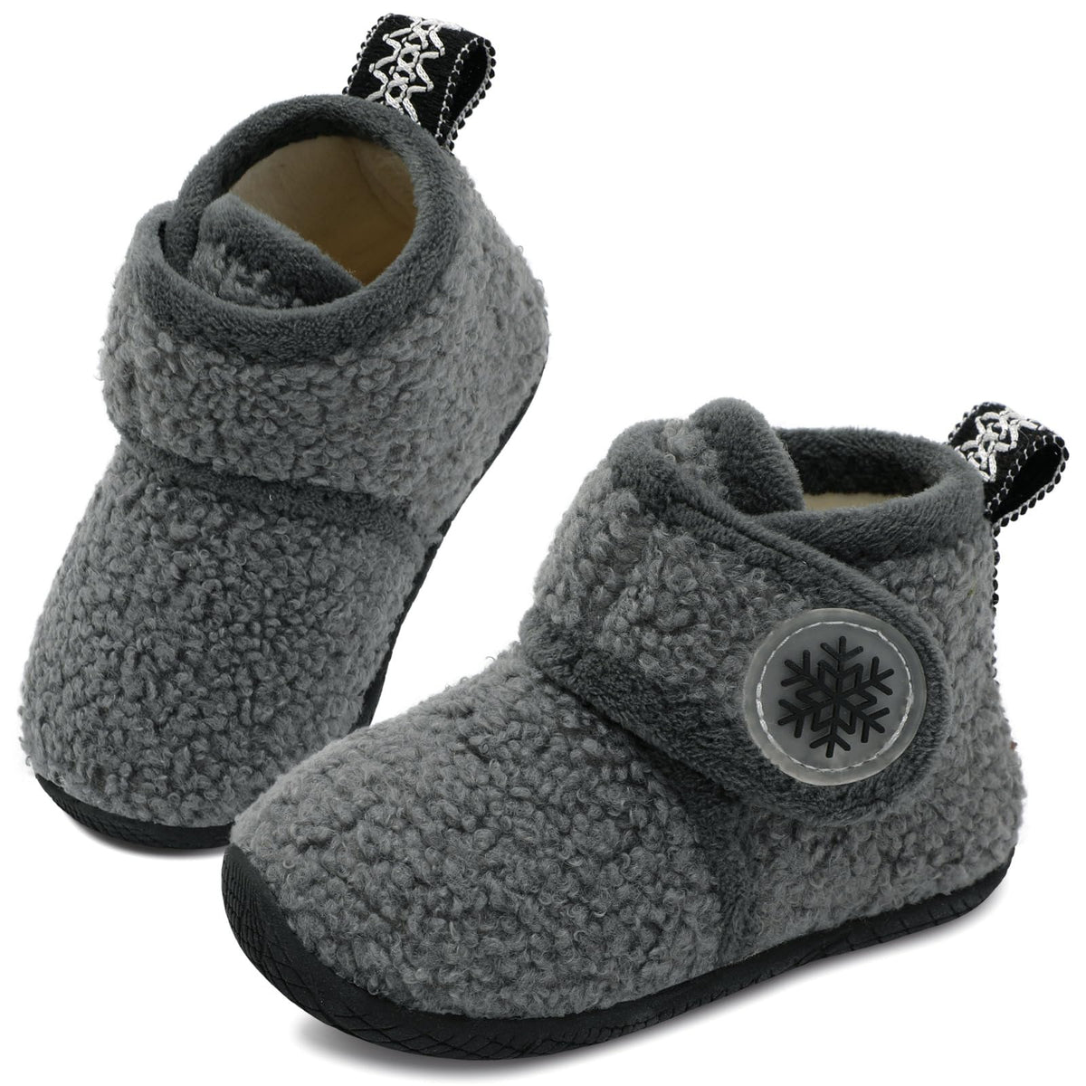 JOINFREE Toddler Fleece Slipper Booties Boys Girls Warm Winter House Shoes