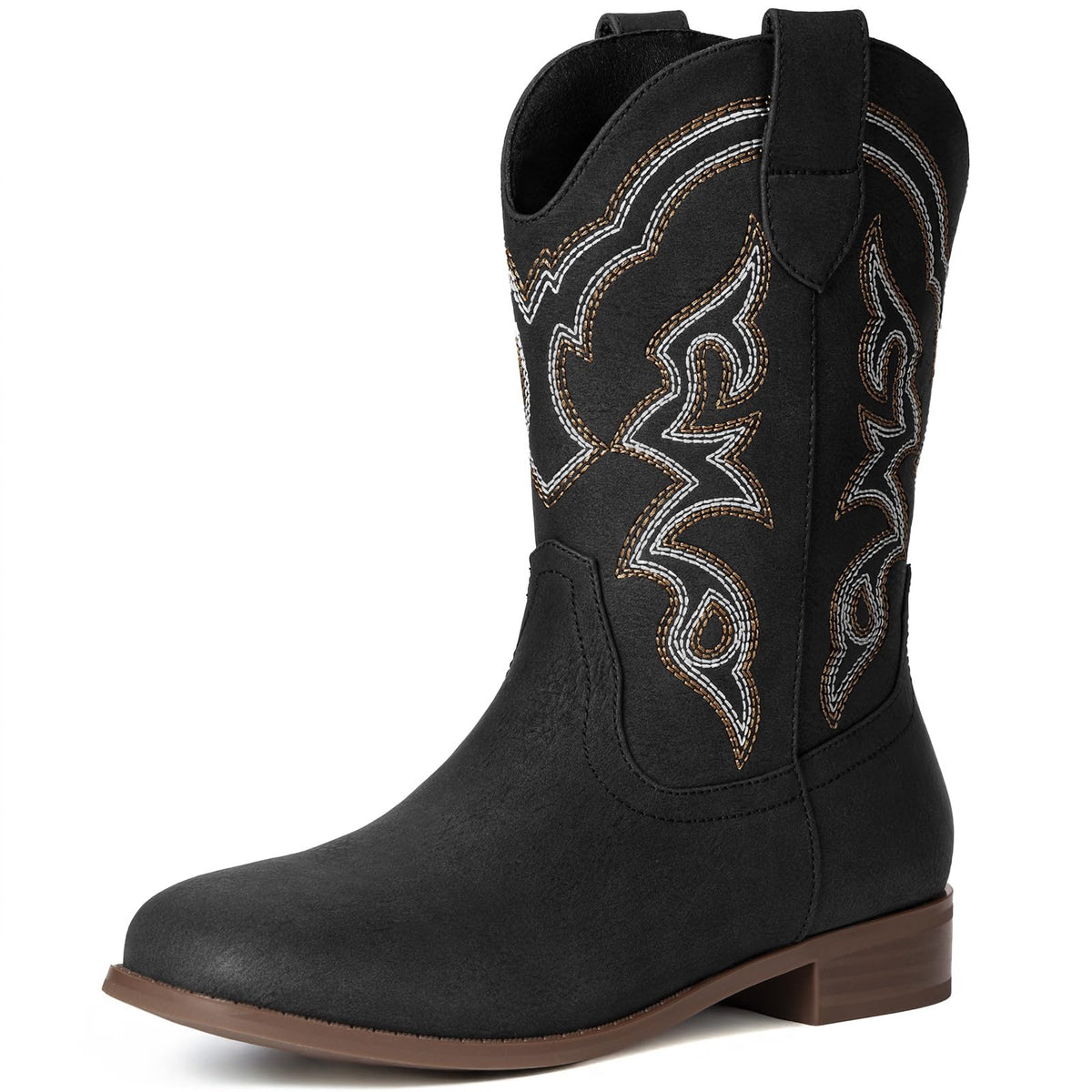 Choiran Cowboy Boots for Girls and Boys - Western Cowgirl Boots Unisex Mid Calf Riding Shoes for Toddler Little Kid/Big Kid
