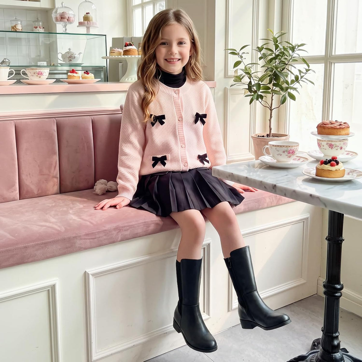 Athlefit Girls Knee High Boots Kids Fall Waterproof Boots