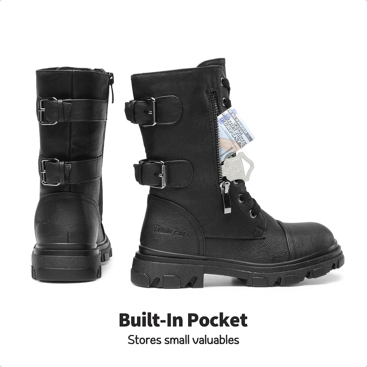 DREAM PAIRS Girls Combat Ankle Boots