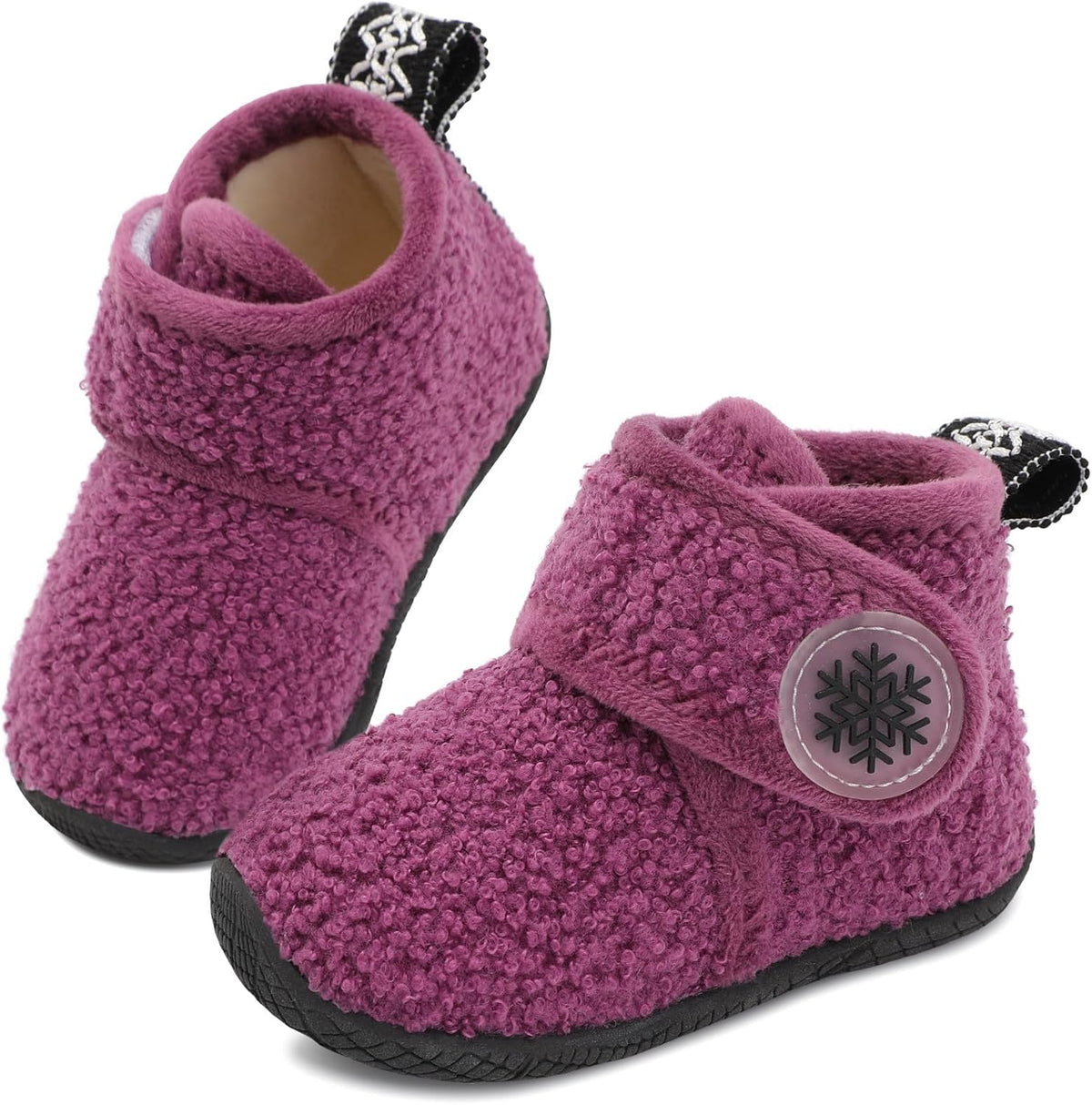 JOINFREE Toddler Fleece Slipper Booties Boys Girls Warm Winter House Shoes