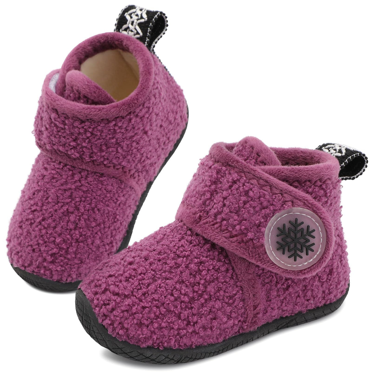 JOINFREE Toddler Fleece Slipper Booties Boys Girls Warm Winter House Shoes