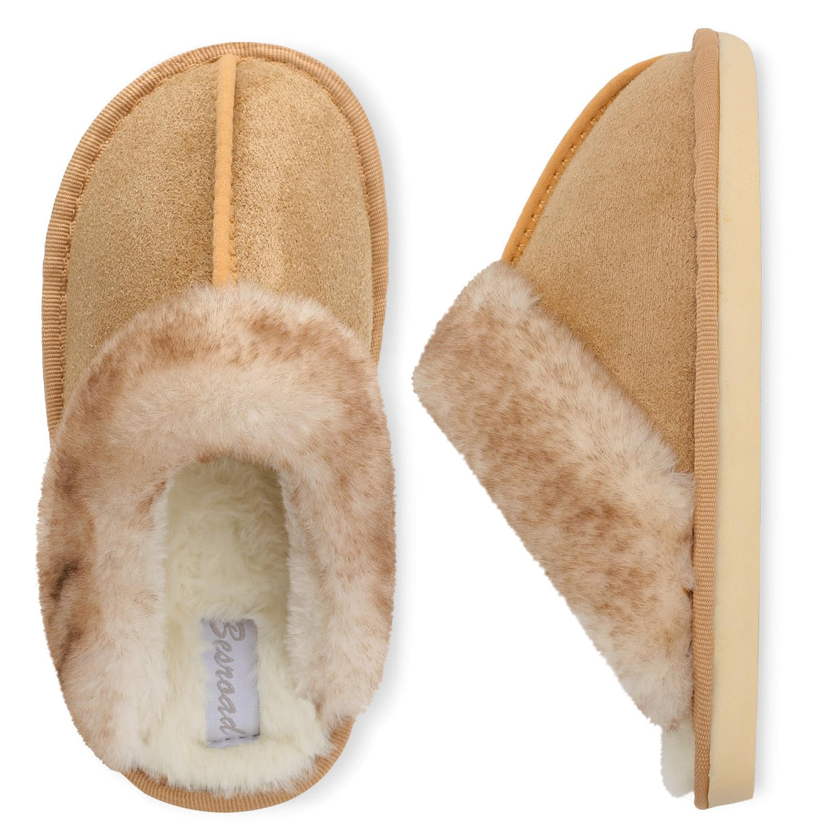 Besroad Kids Slippers Girls Boys Fuzzy House Slippers Warm Memory Foam House Shoes Soft Plush Bedroom Slippers Slides Indoor Outdoor