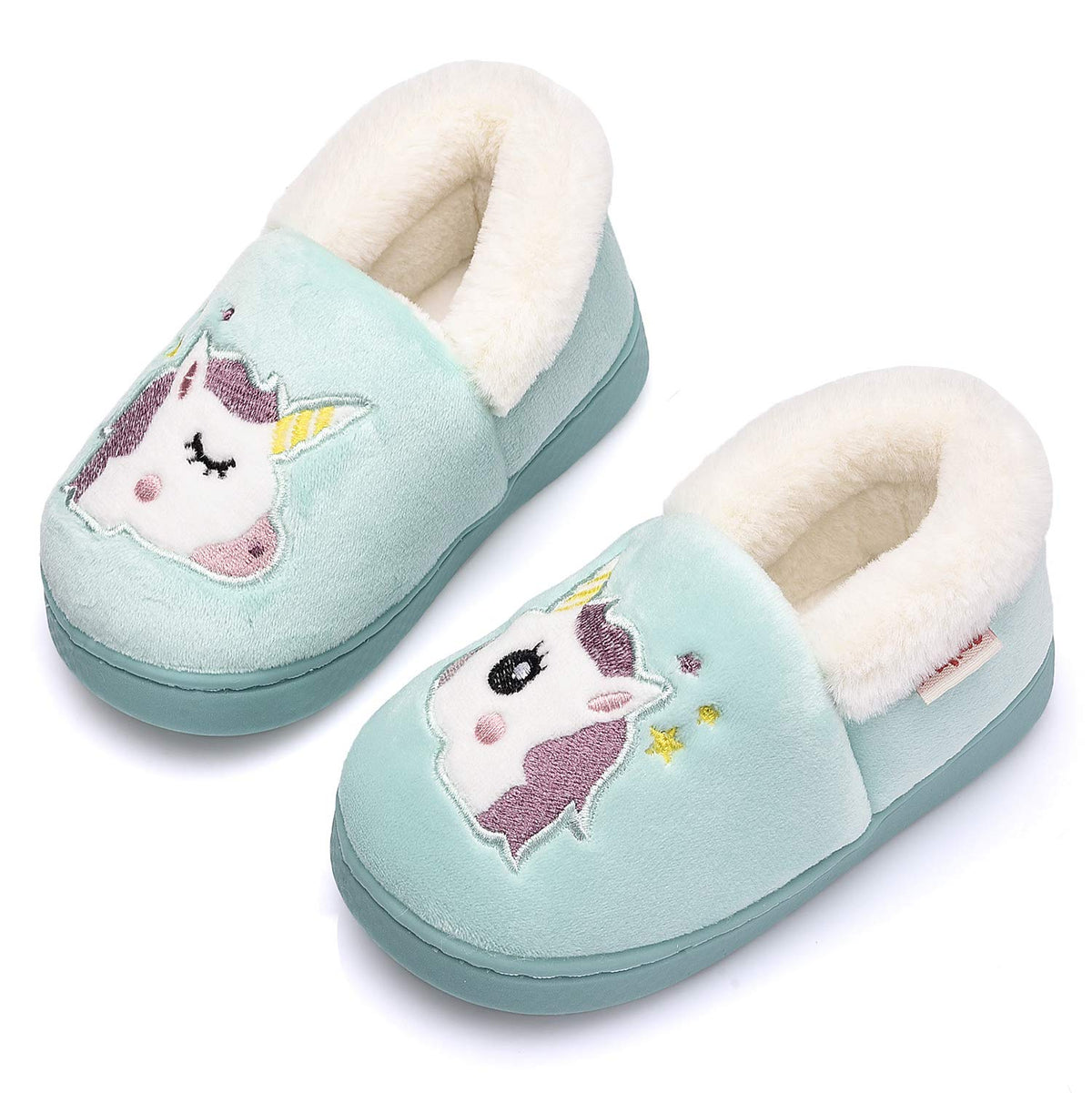 Ainikas Toddler Boys Girls Slippers Fluffy Little Kids House Slippers Warm Fur Cute Animal Home Slipper