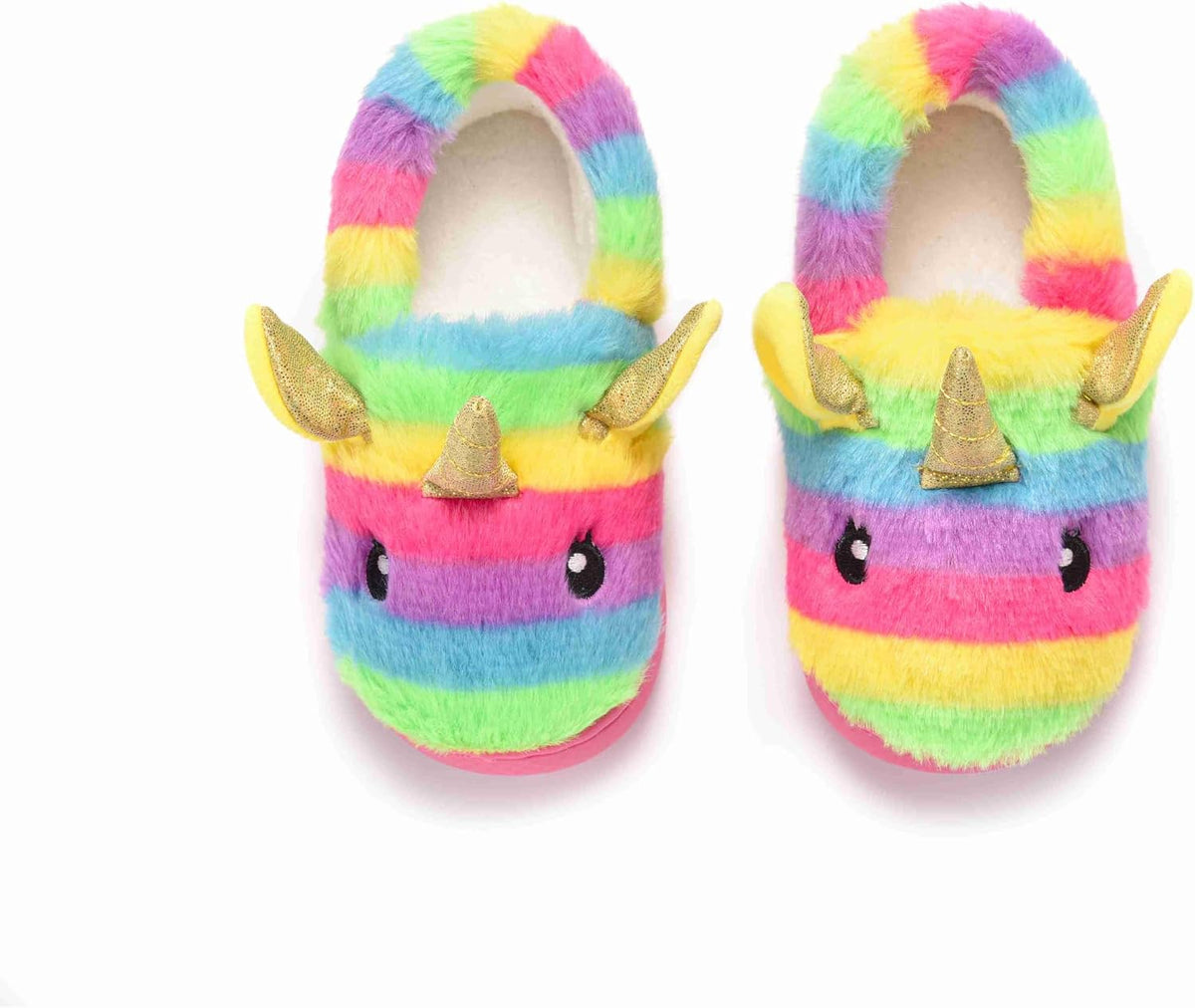 Toddler Slippers Girls Soft Plush House Shoes with Non-Slip Sole Cute Cozy Little Kids Indoor Slippers