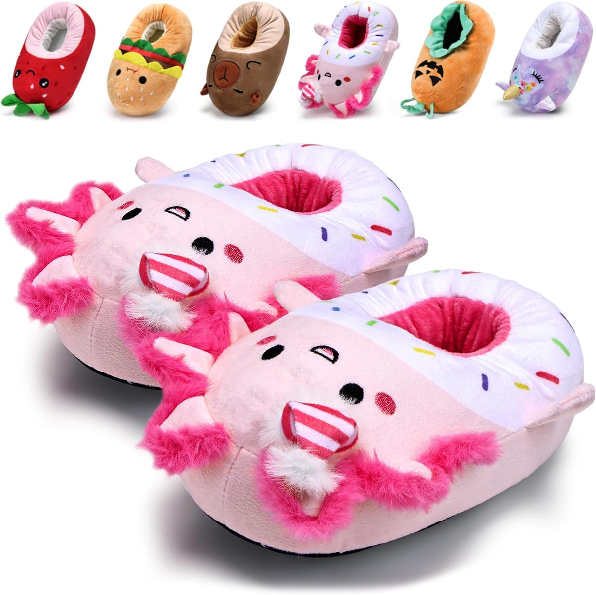 IceUnicorn Toddler Cute Animal Slippers Kids Christmas Plush Warm House Shoes Girls Boys Bedroom Indoor Washable Slipper
