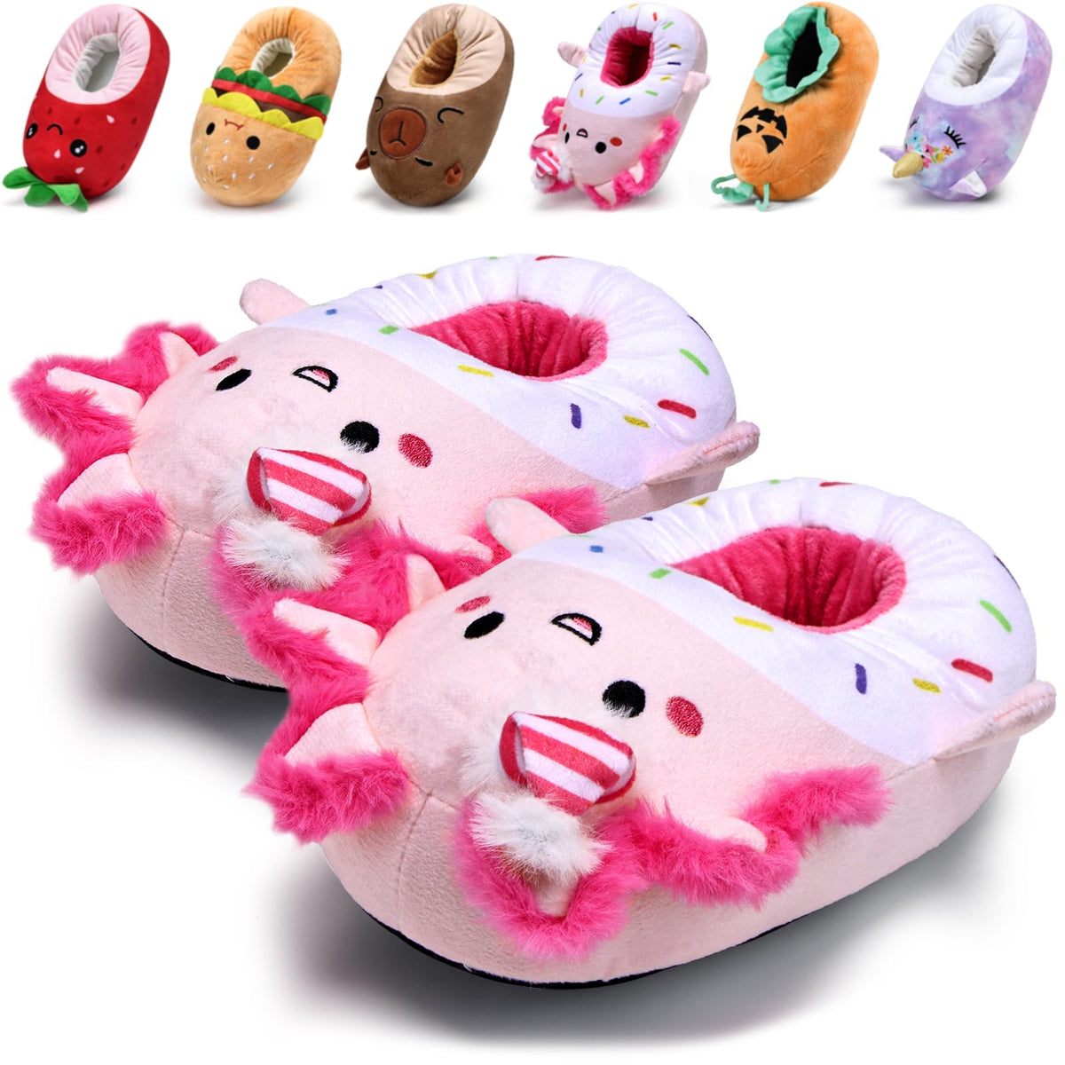 IceUnicorn Toddler Cute Animal Slippers Kids Christmas Plush Warm House Shoes Girls Boys Bedroom Indoor Washable Slipper
