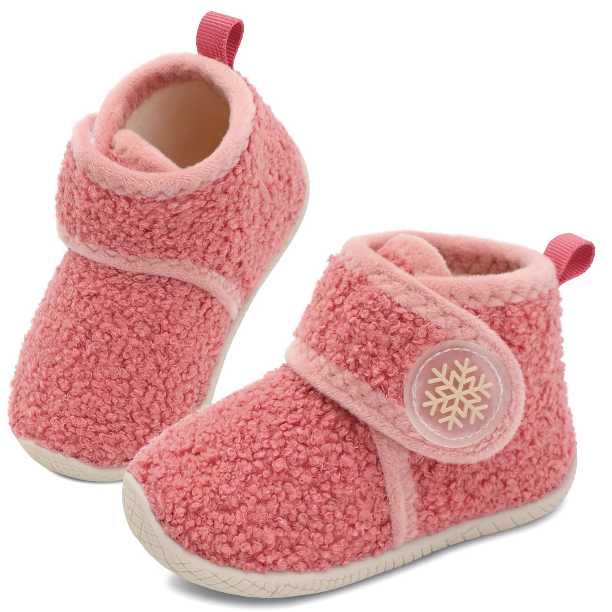 JOINFREE Toddler Fleece Slipper Booties Boys Girls Warm Winter House Shoes