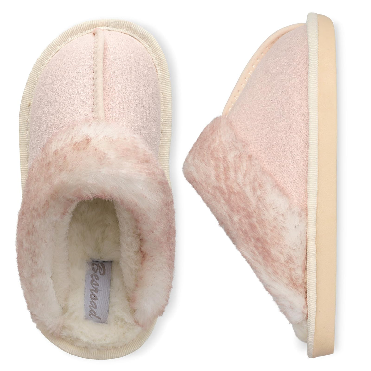 Besroad Kids Slippers Girls Boys Fuzzy House Slippers Warm Memory Foam House Shoes Soft Plush Bedroom Slippers Slides Indoor Outdoor