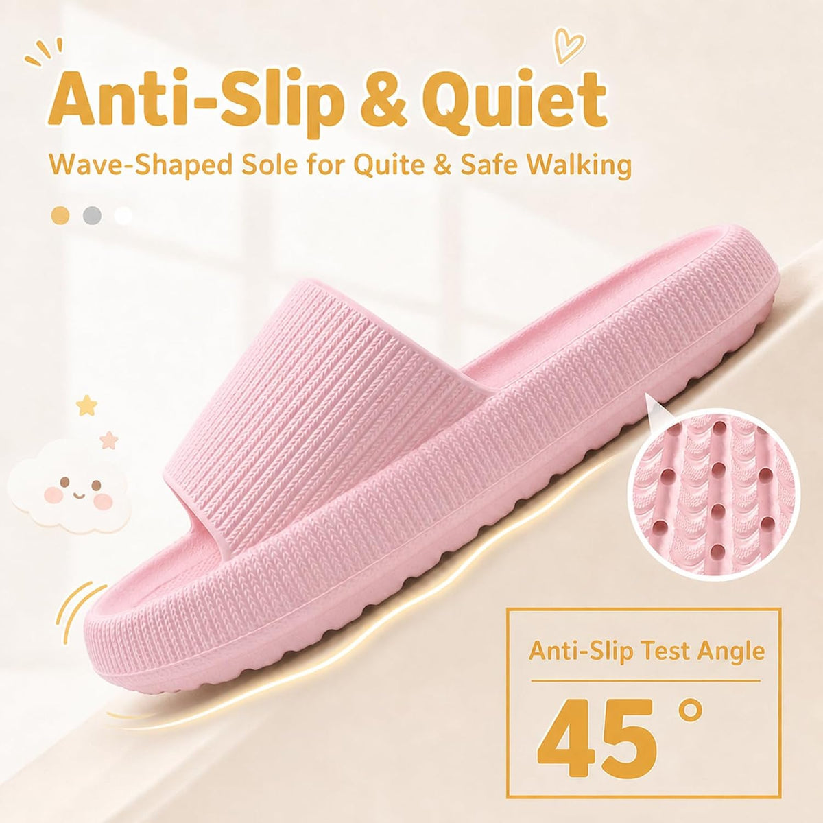 Boys Girls Cloud Slides Platform Sandals Shower Shoes